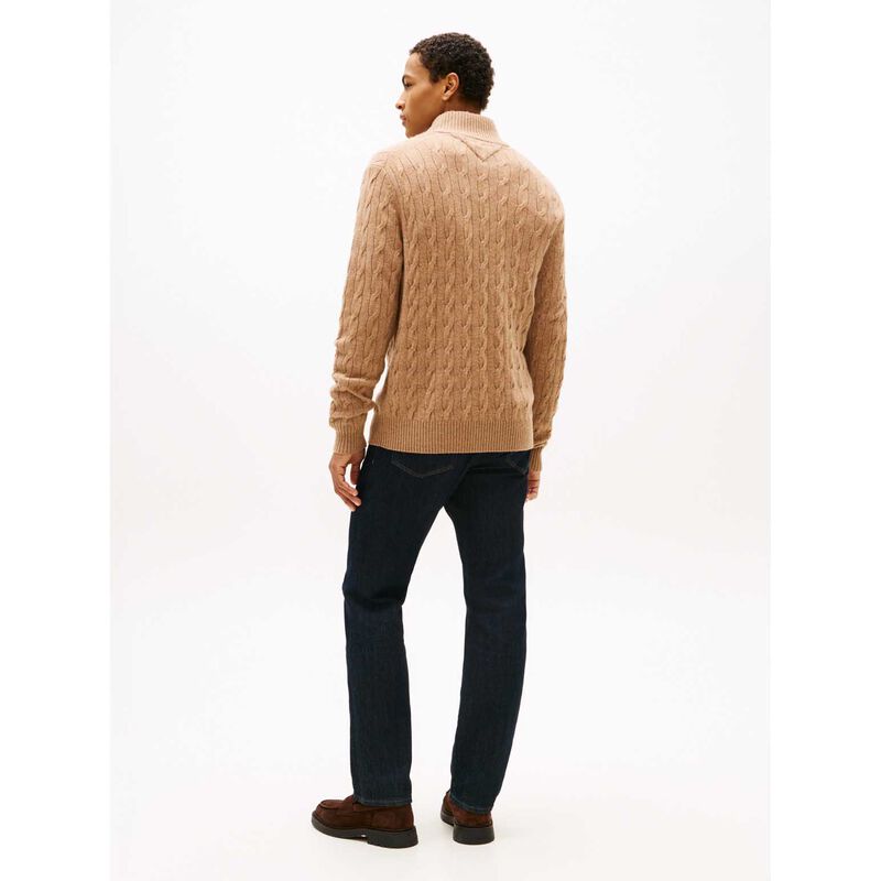 Tommy Hilfiger Pure Lambswool Cable Knit Quarter-Zip Jumper image number 1